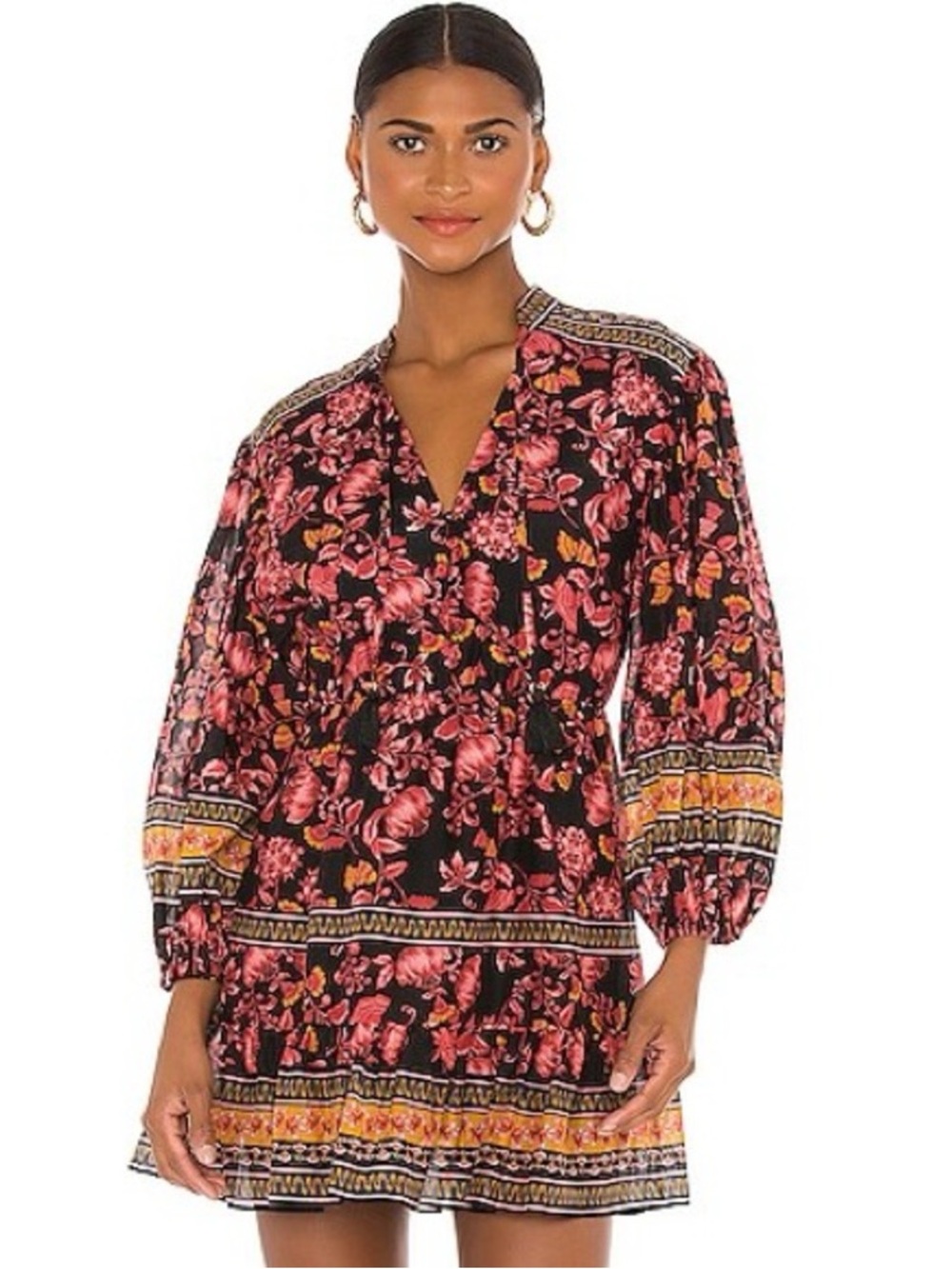 NEW Alice + Olivia Women’s Sedona Mandarin Collar Dress in Fall Into You Multi